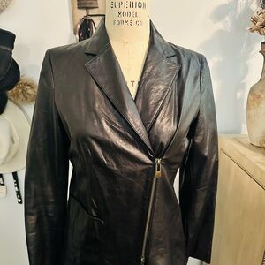 Kooba Women's Dark Brown Vintage Leather Jacket